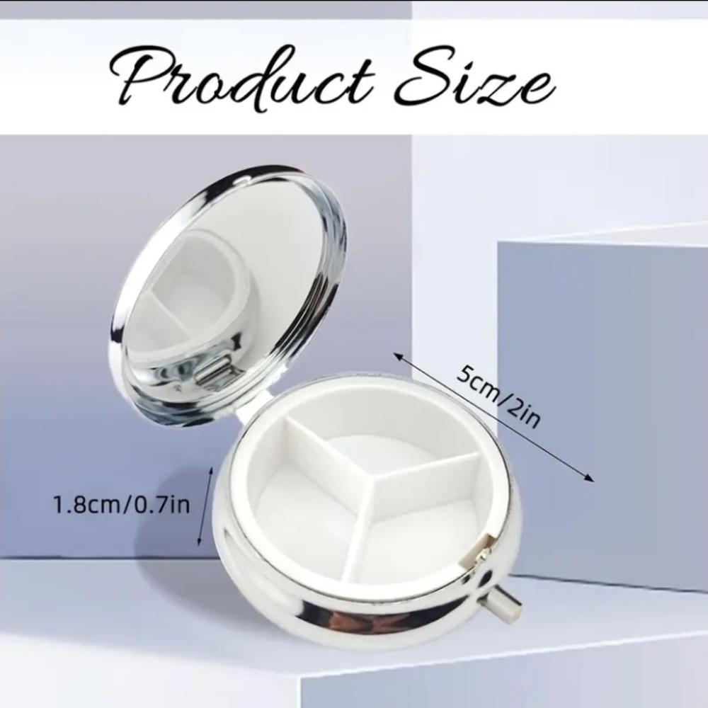 Hummingbird 3-Compartment Metal Pill Box Container. New! - Picture 3 of 5